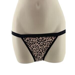 Victoria Secret Cotton String Bikini Leopard Print Womens Medium
